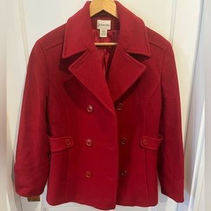 St. John’s Bay cherry red pea coat